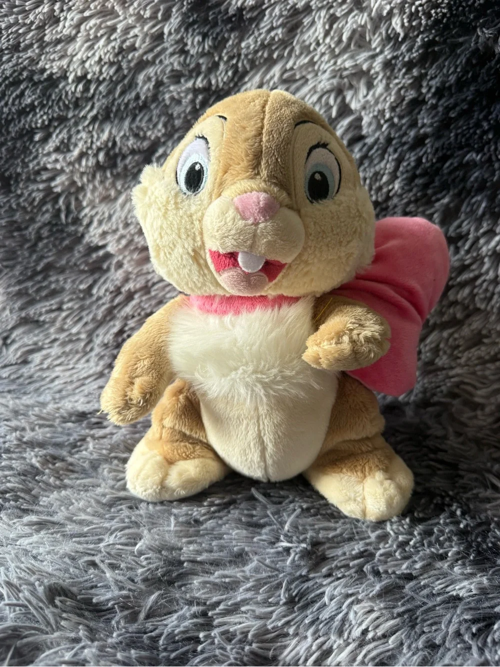 Plush Small Pet Bunny Toy - Cream and Pink